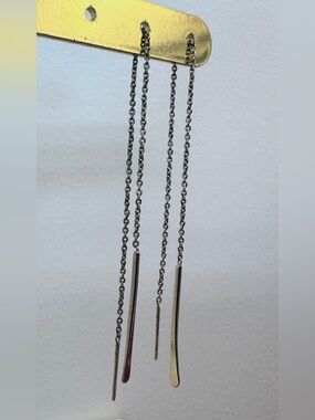 Delicate Gold tone Threader Drop Earrings